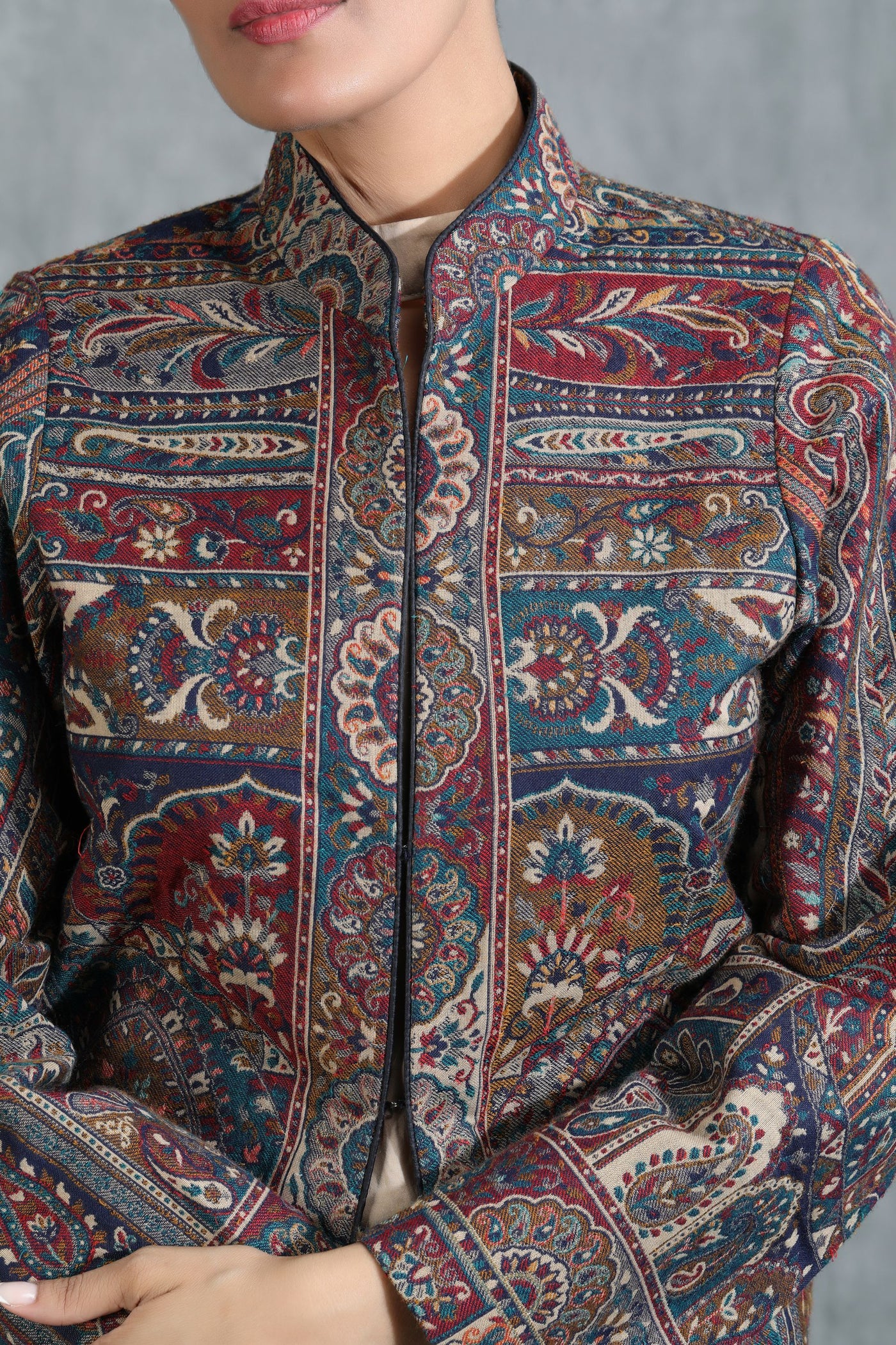 Vintage Full Jacket with Paisley Design