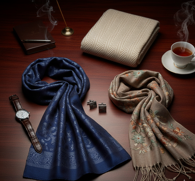 Buy Stylish Stoles for Men Online - Silk, Woolen & Pashmina Collections 2025