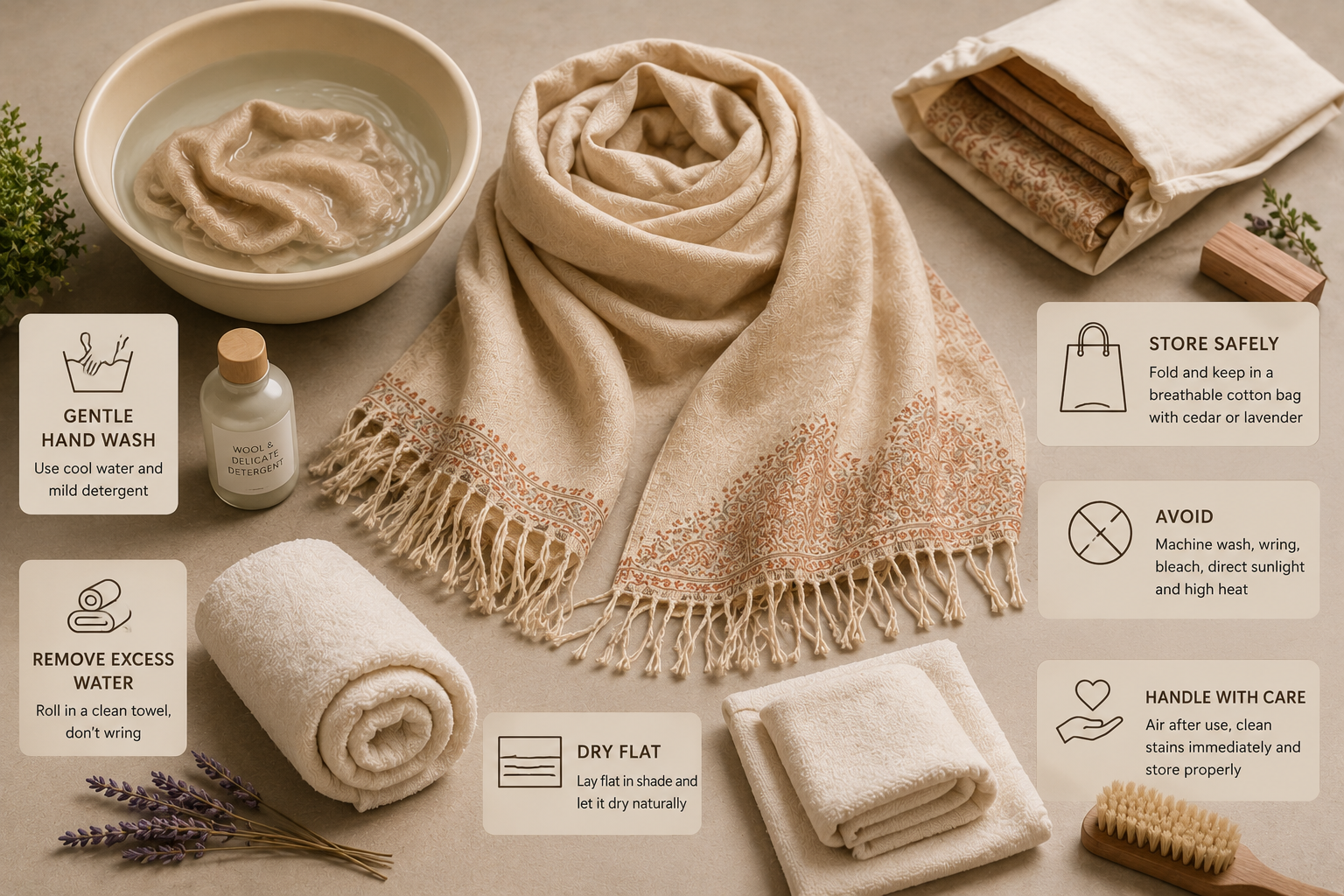 How to Care for a Pure Pashmina Shawl: The Complete Care Guide (2026)