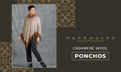 Stylish Handwoven Cashmere Wool Ponchos for Women