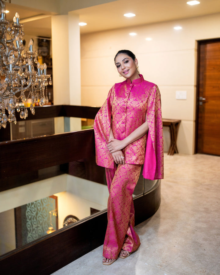 Jodha Banarasi Jacket Co-ord Set: Women&