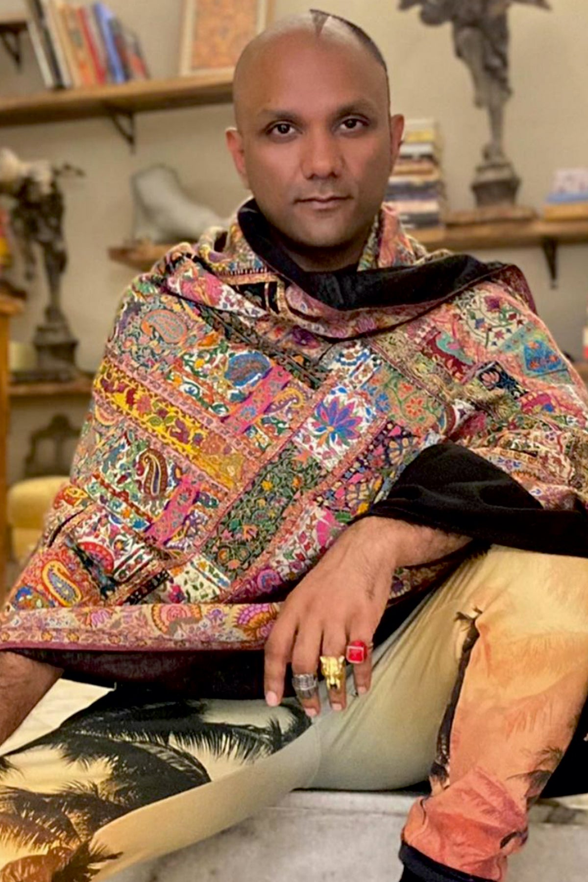Gaurav Gupta In High Altitude Sozni Hand-embroidered Handwoven Pashmina Shawl