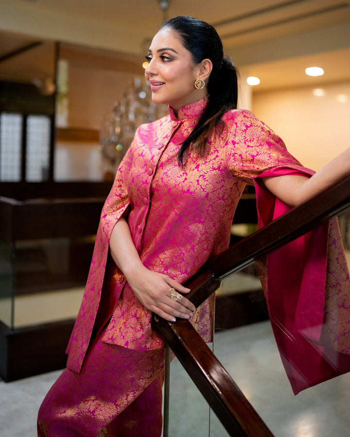 Jodha Banarasi Jacket Co-ord Set: Women&
