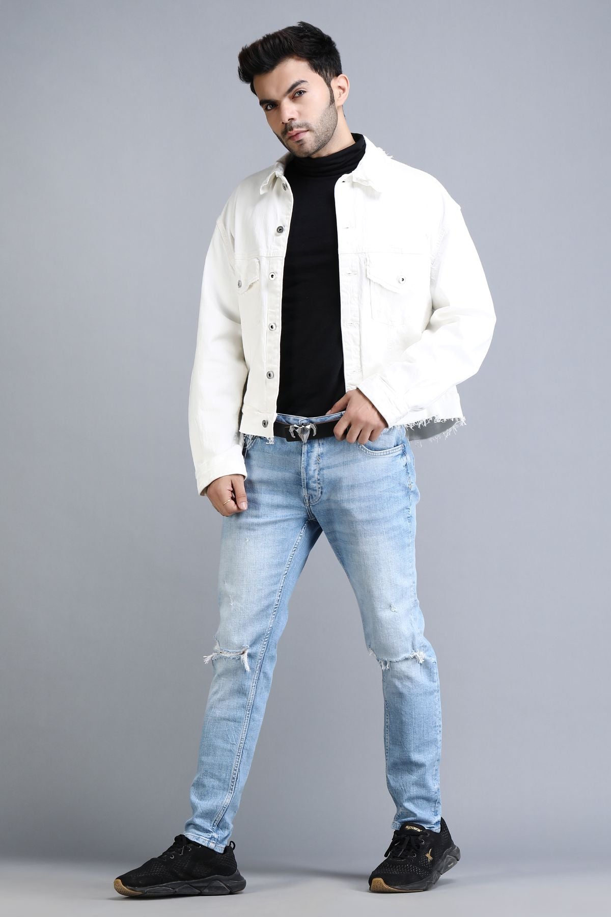 -  Italian Leather Ram Buckle Reversible Belt – Black and Brown