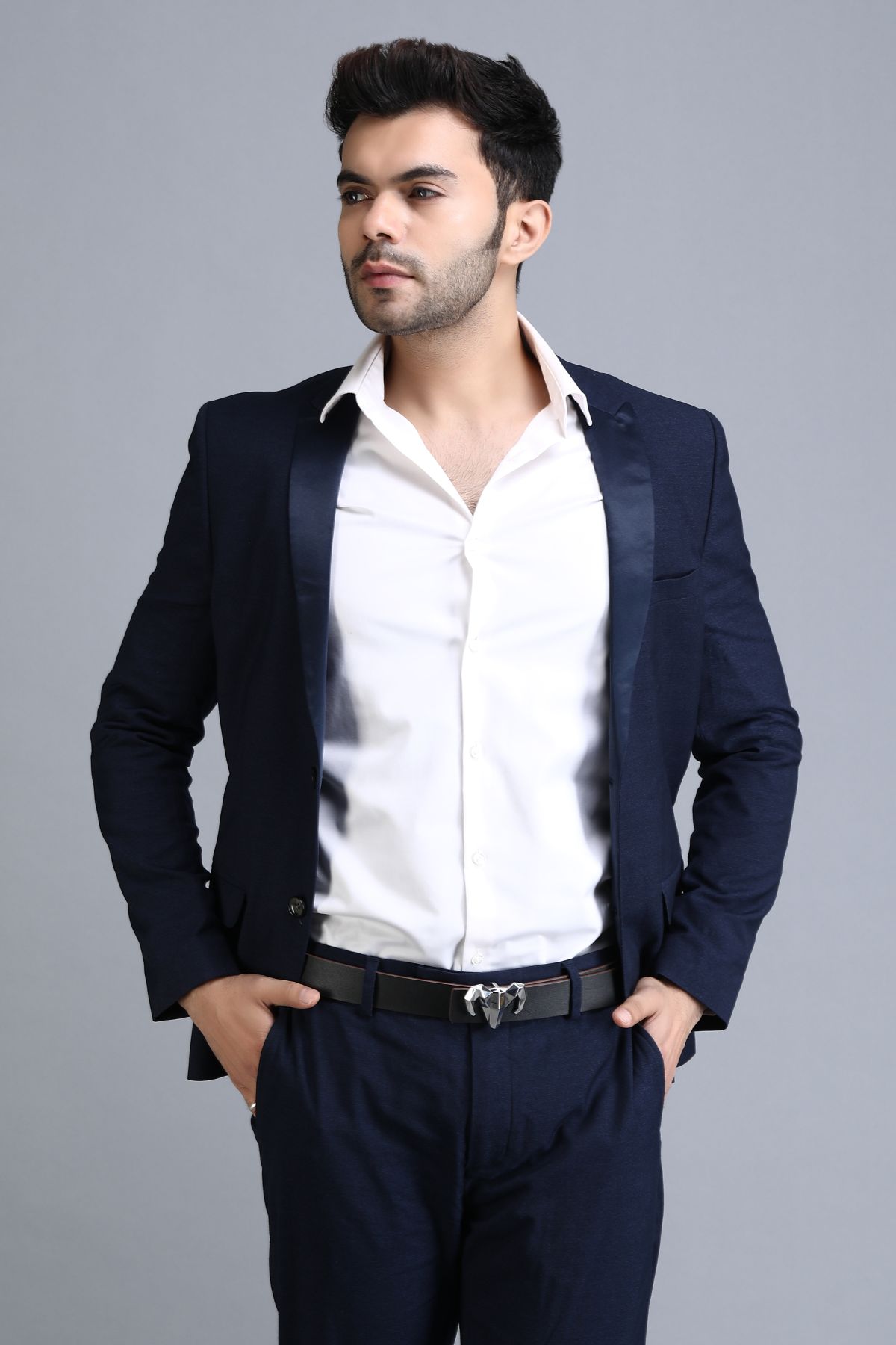 -  Italian Leather Ram Buckle Reversible Belt – Black and Brown