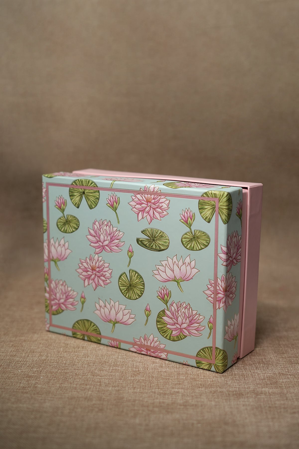 Beige Lotus Pashmina Gift Box with Savories – Luxury Diwali, Wedding & Festive Return Hamper