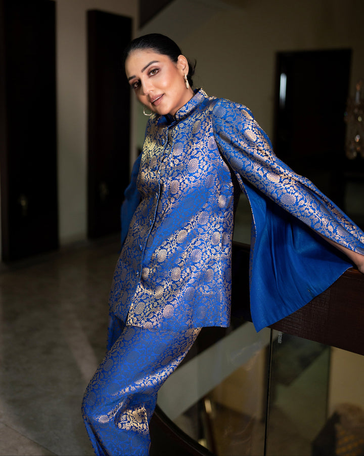 Mumtaz Banarasi Cape Co-ord Set: Women&