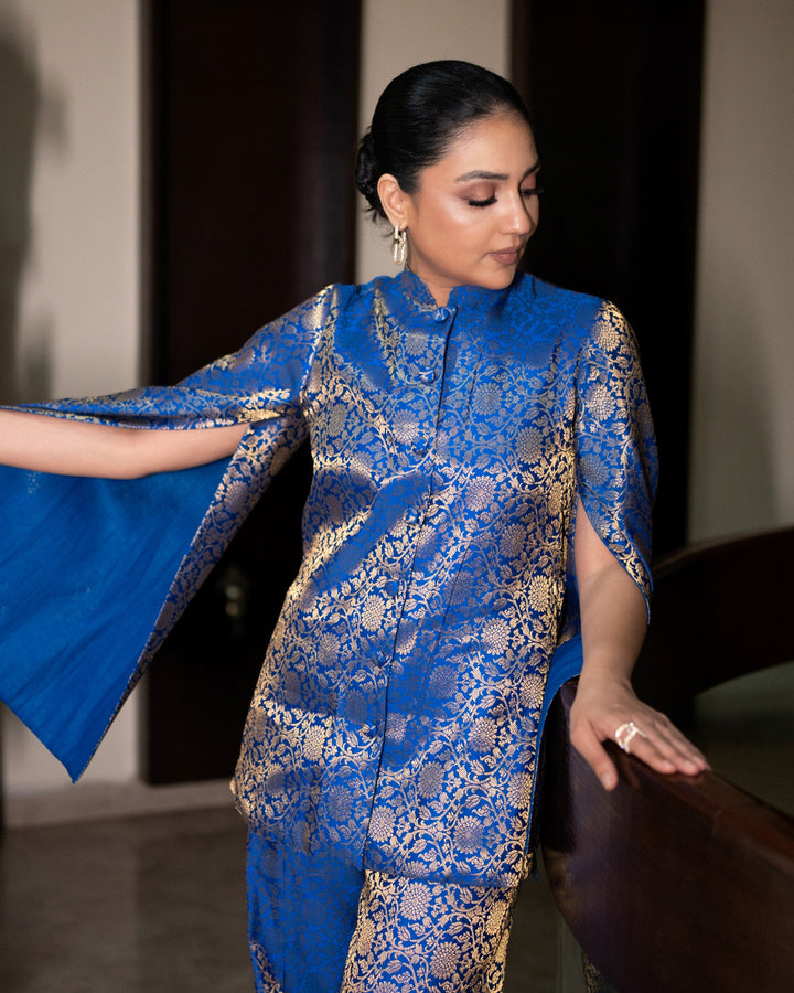 Mumtaz Banarasi Cape Co-ord Set: Women&