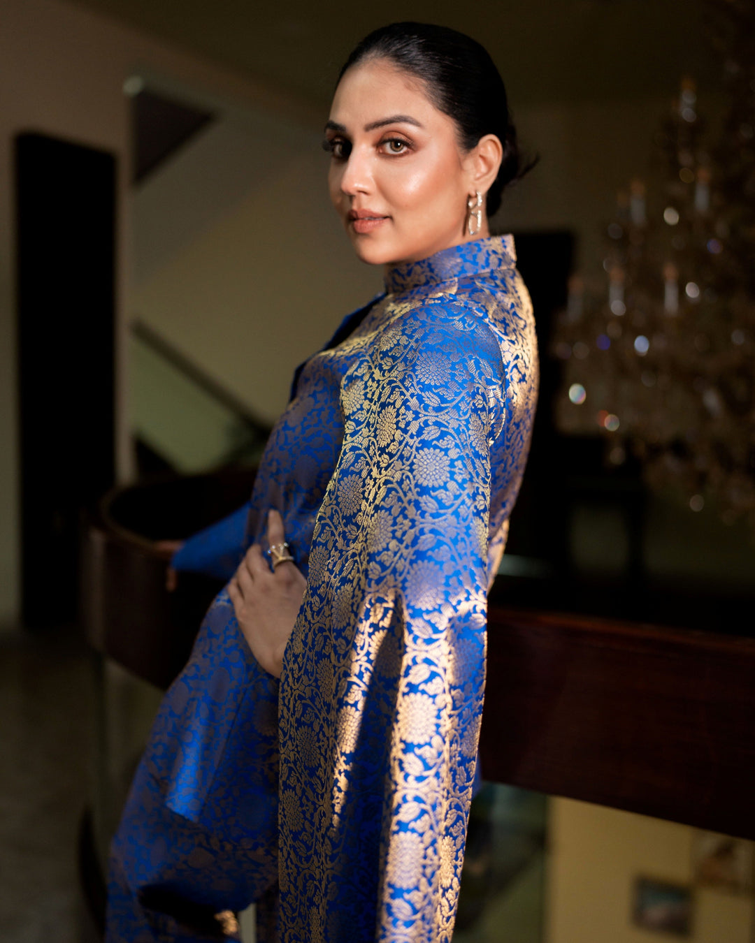 Mumtaz Banarasi Cape Co-ord Set: Women&