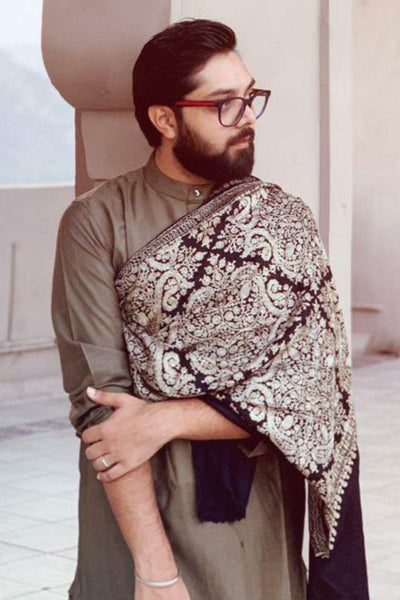 -  Pranay Jaitely In Pashmina Resham Aari Thread Work