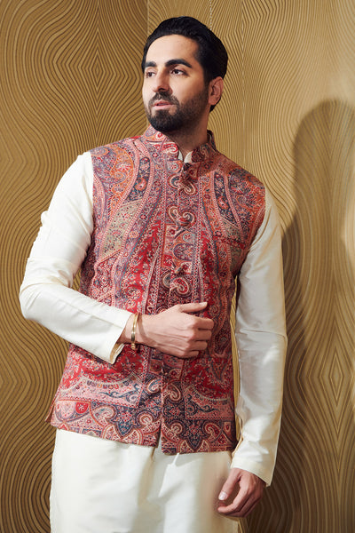 Ayushmaan Khurana in Half Paisley Vintage Jacket, Kurta Set