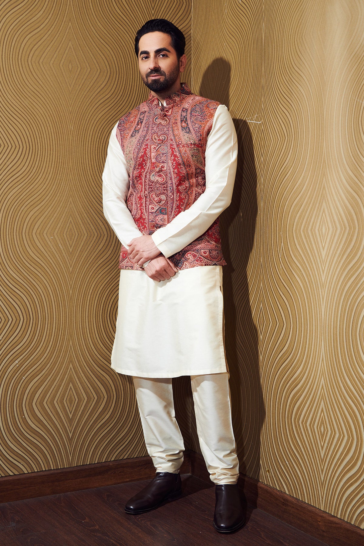 -  Ayushmaan Khurana in Half Paisley Vintage Jacket, Kurta Set