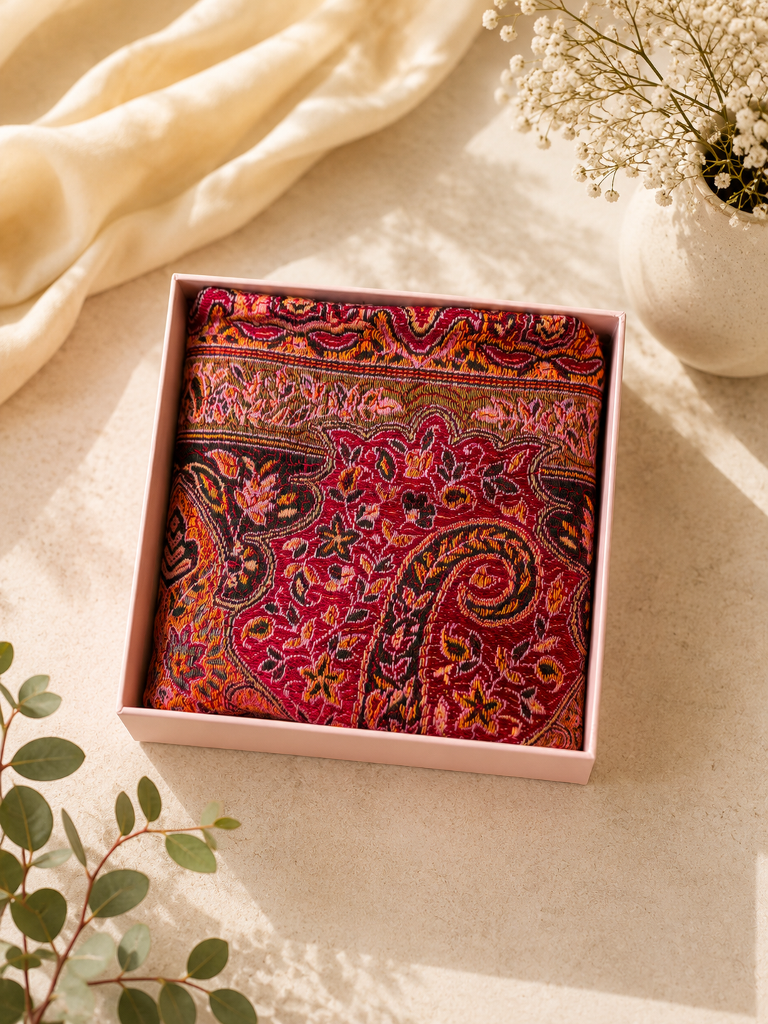 The Gulmohar Paisley Stole Gift Box