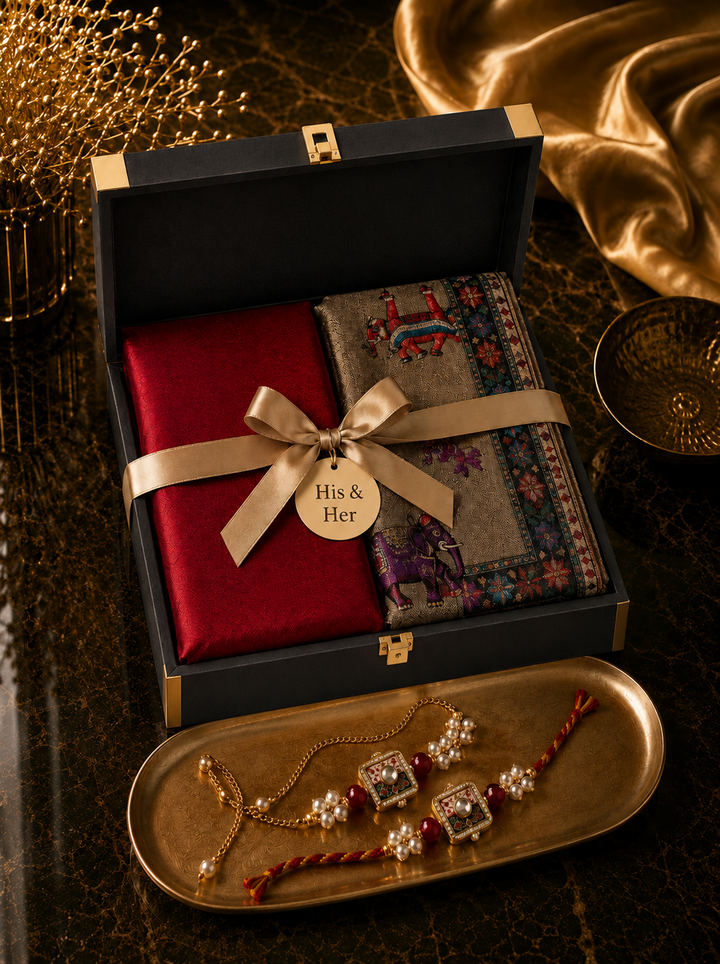 His And Her Rare Evening Shawl/Stole Gift Box