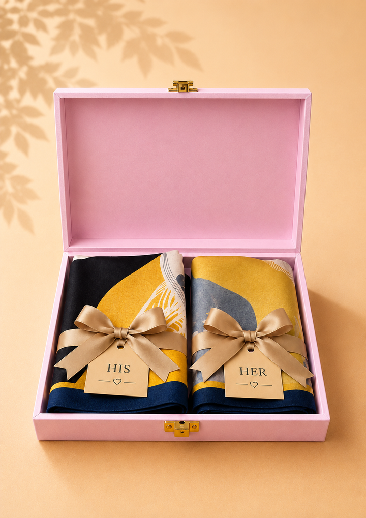 His &amp; Her Abstract Silk Gift Set