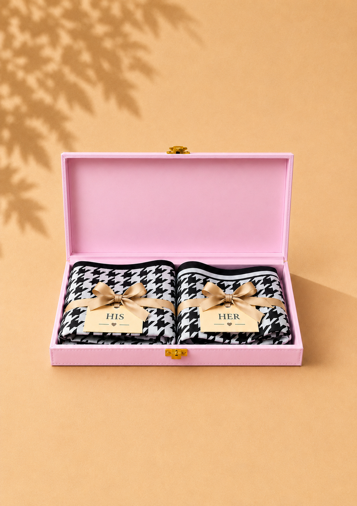 His &amp; Her Houndstooth Luxury Gift Set
