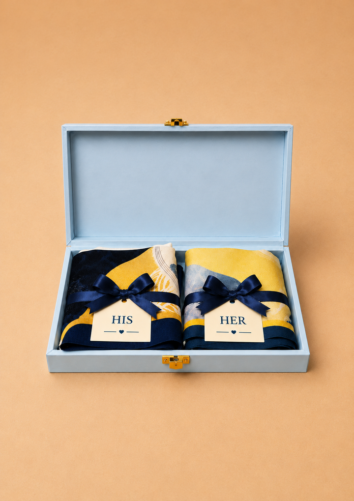 His &amp; Her Abstract Silk Gift Set