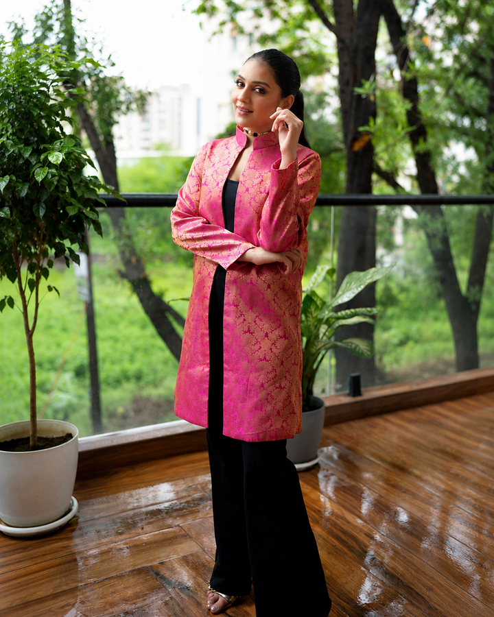 Jodha Banarasi Long Coat: Women&