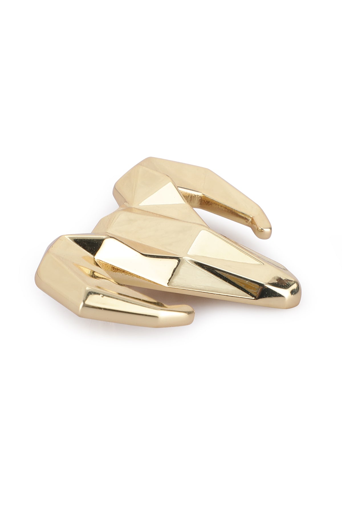 -  Gold-toned Alloy Ram Brooch