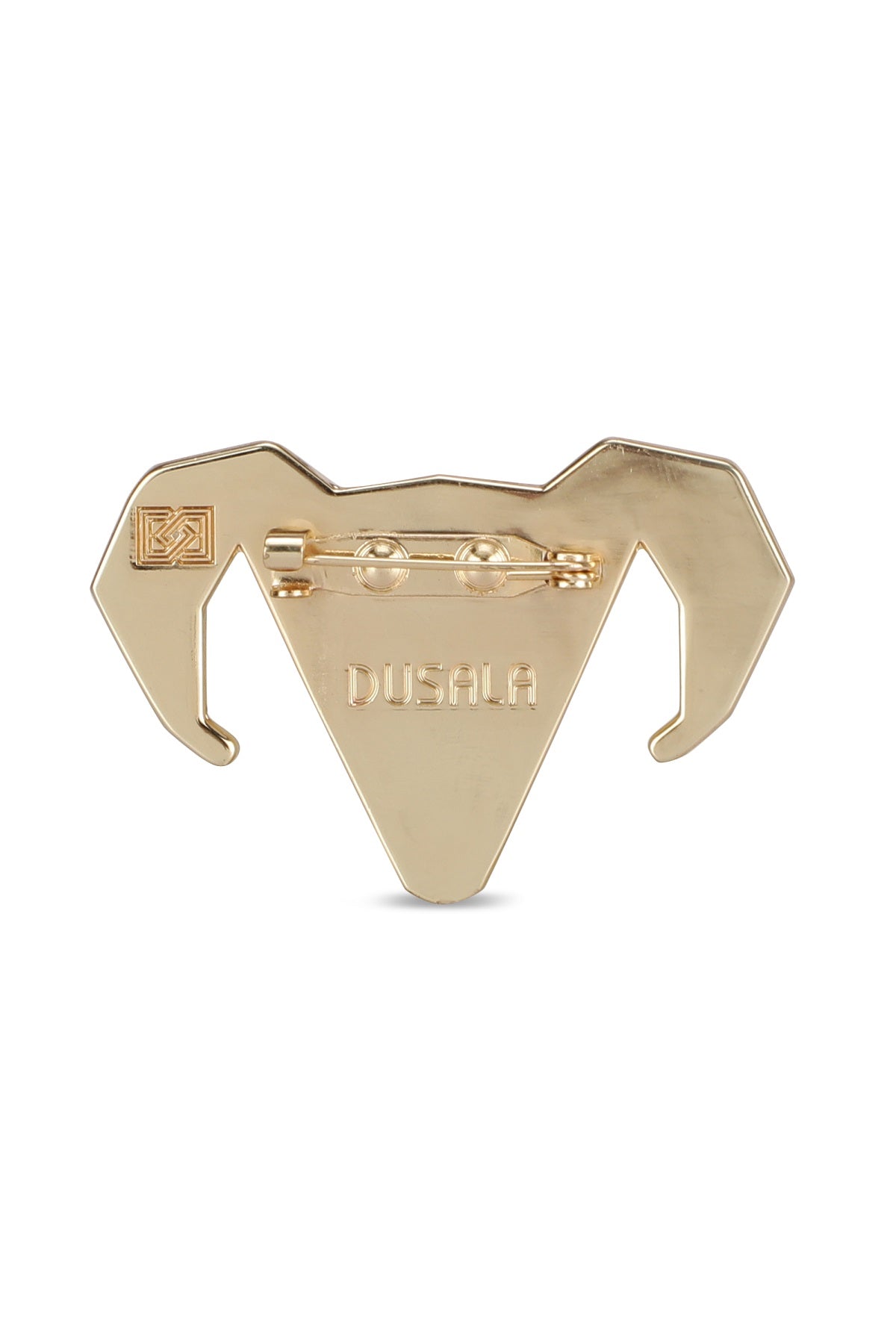 -  Gold-toned Alloy Ram Brooch