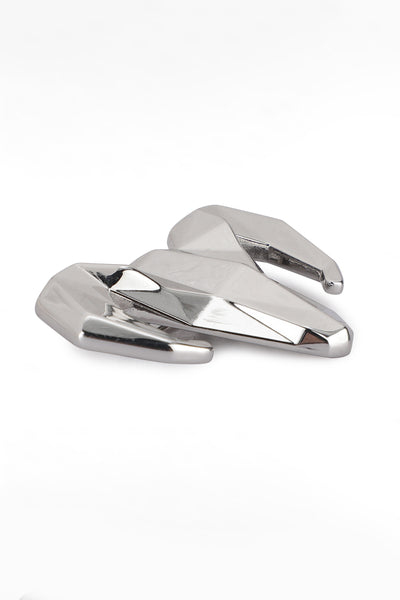 -  Silver-toned Alloy Ram Brooch