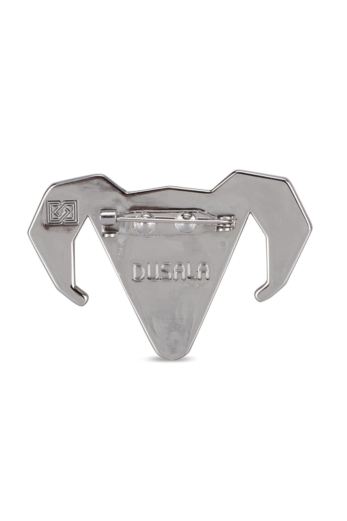 -  Silver-toned Alloy Ram Brooch
