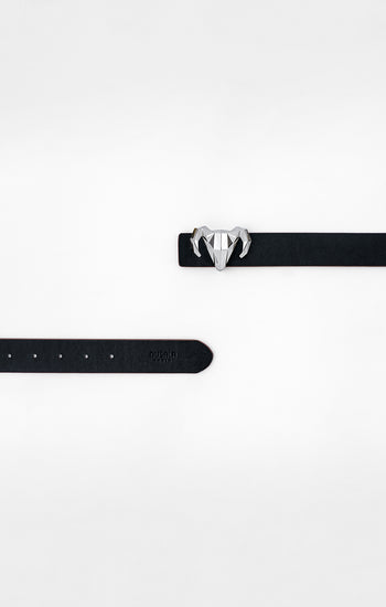 Italian Leather Ram Buckle Reversible Belt – Black And Brown