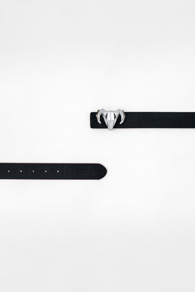 -  Italian Leather Ram Buckle Reversible Belt – Black And Brown