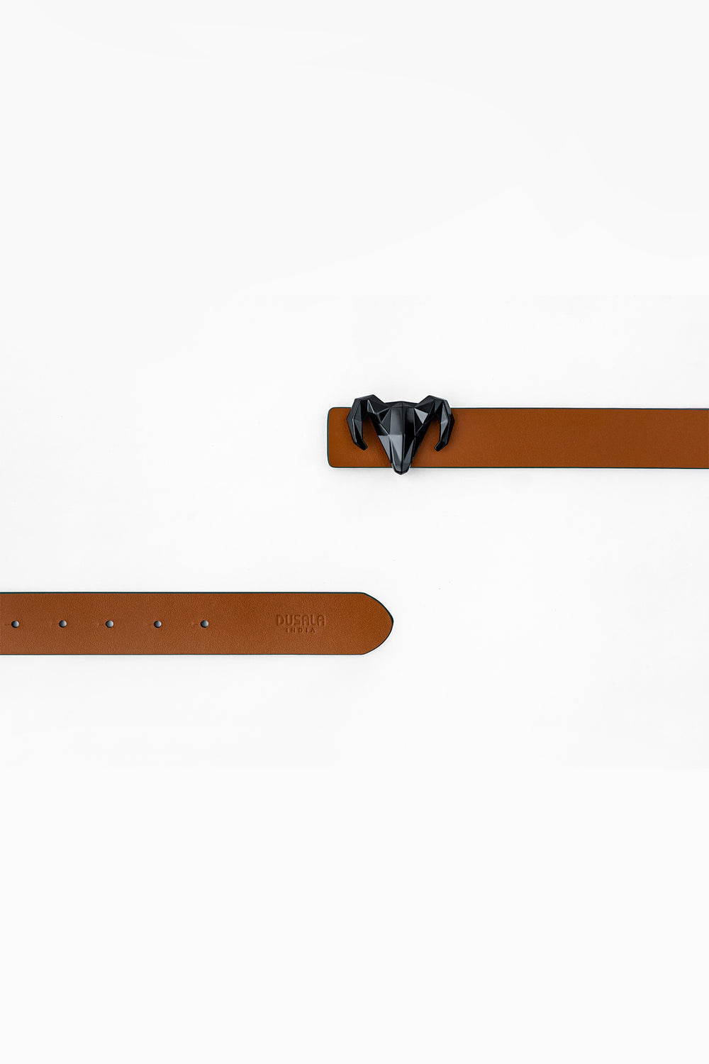'-  Italian Leather Ram Buckle Reversible Belt – Green and Brown