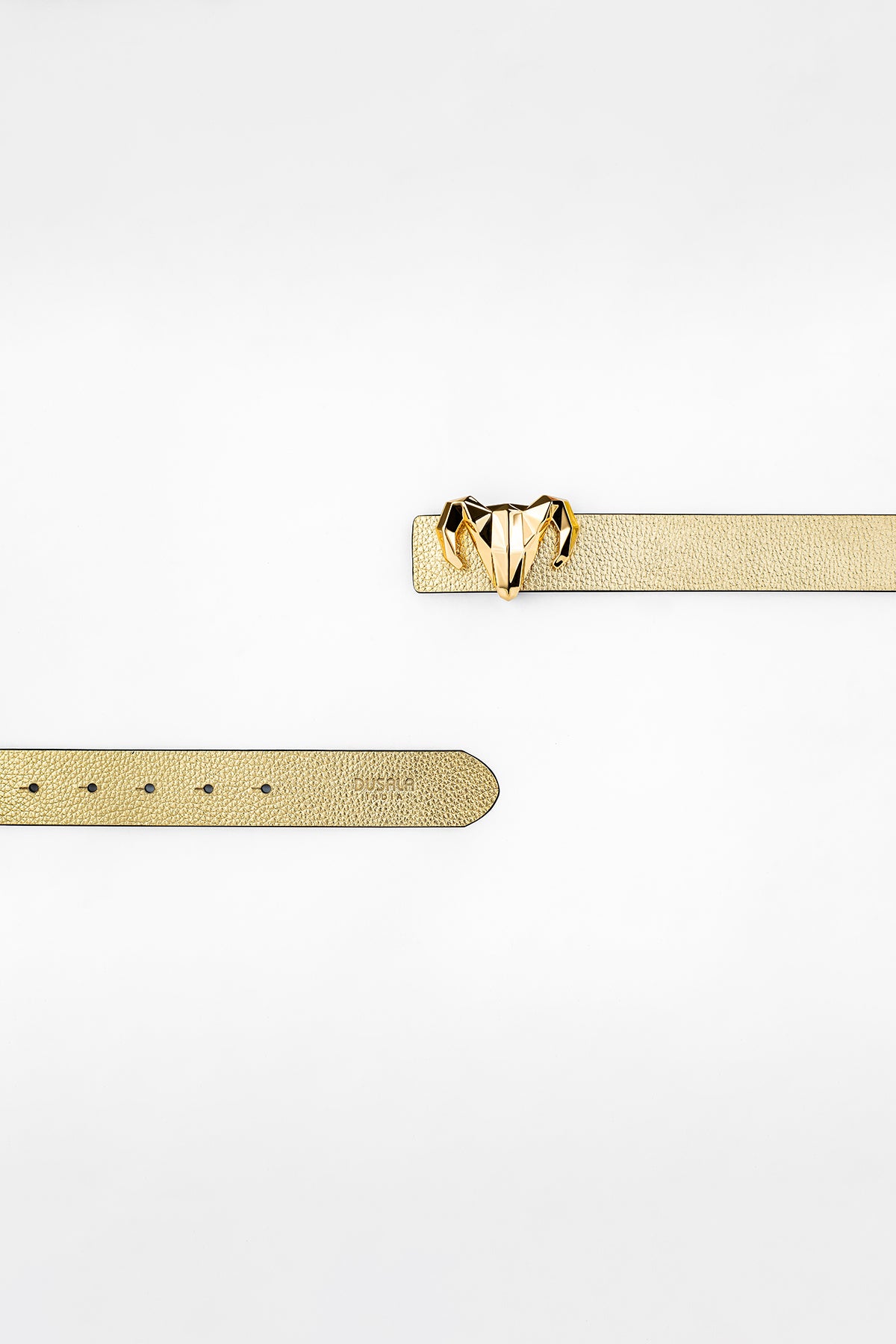 -  Italian Leather Ram Buckle Reversible Belt – White and Black