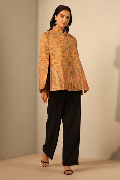 -  Anibha Fine Wool Silk Cape