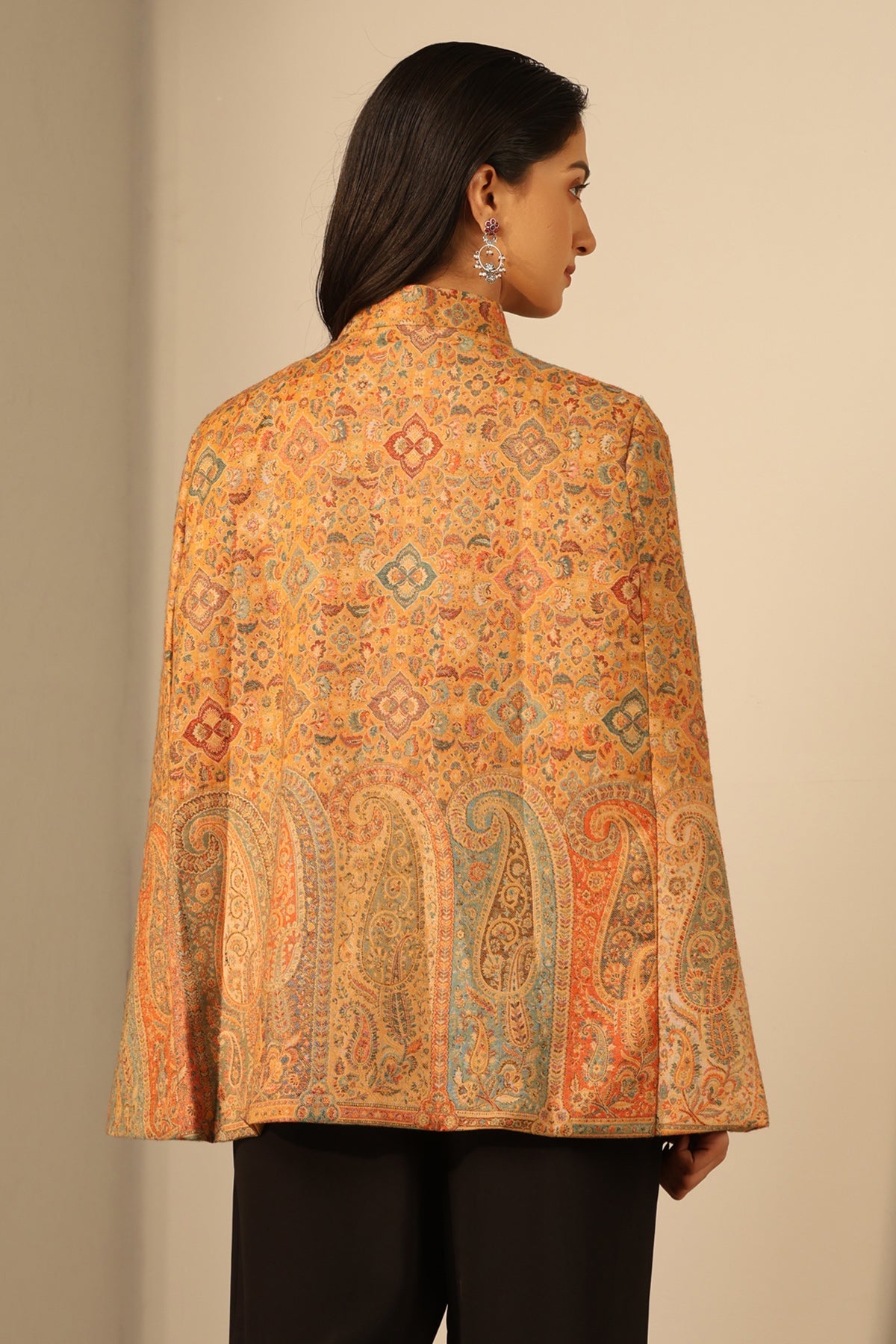 -  Anibha Fine Wool Silk Cape