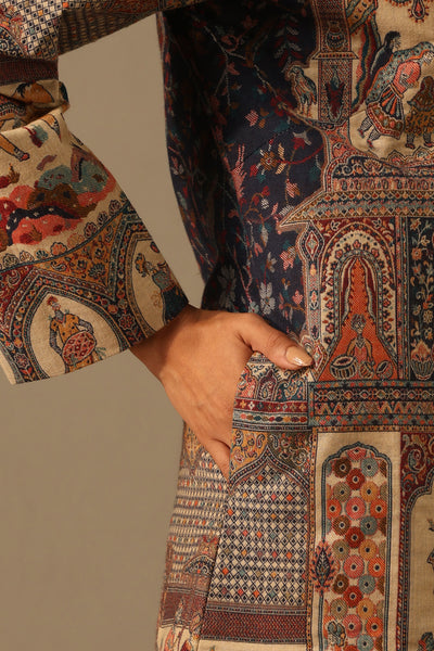 -  Naira Fine Wool Silk Full Jacket