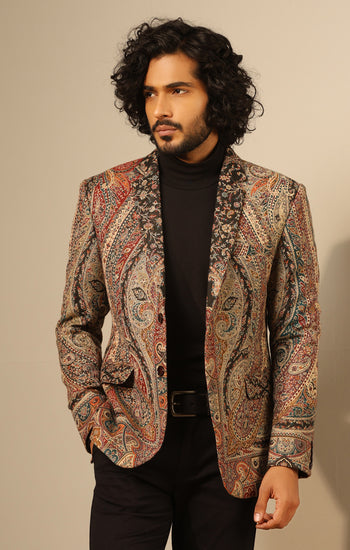 Raj Fine Wool Silk Full Jacket