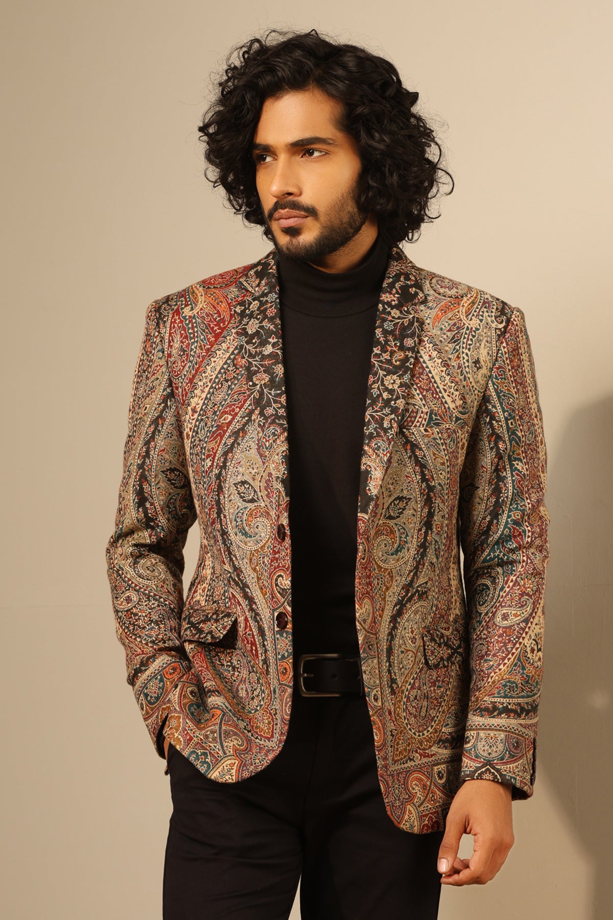 -  Raj Fine Wool Silk Full Jacket