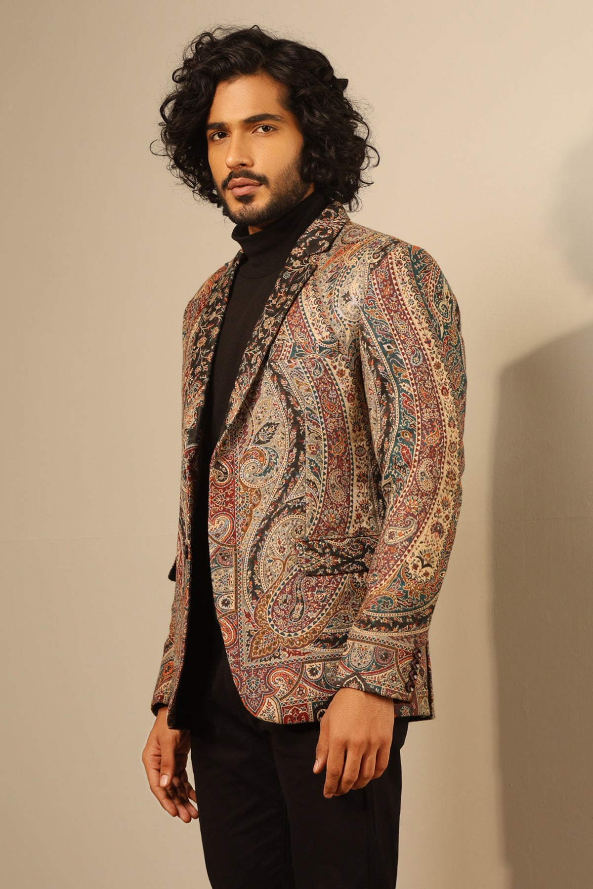 -  Raj Fine Wool Silk Full Jacket
