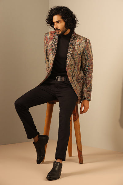 -  Raj Fine Wool Silk Full Jacket