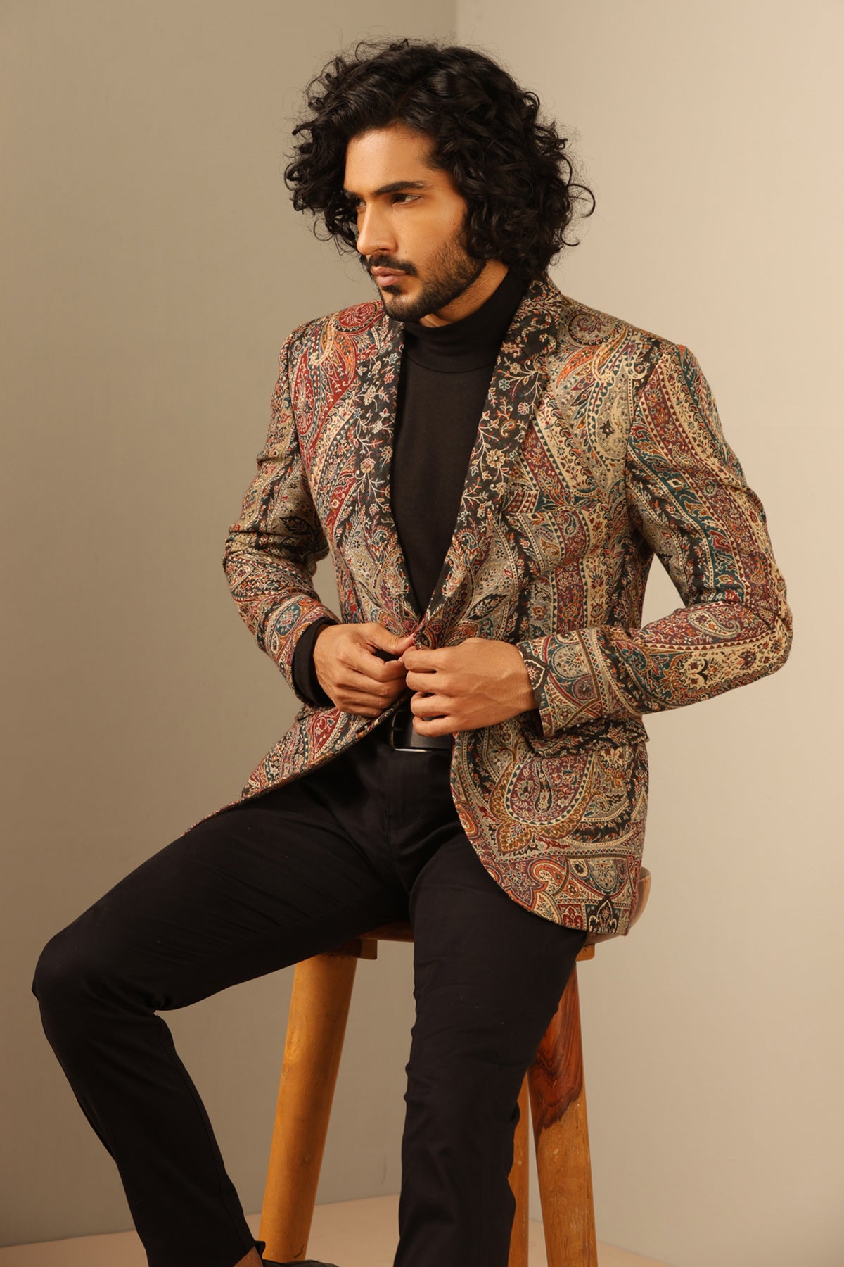 -  Raj Fine Wool Silk Full Jacket