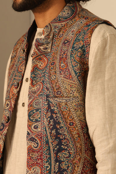 -  Arjun Fine Wool Silk Waist Coat