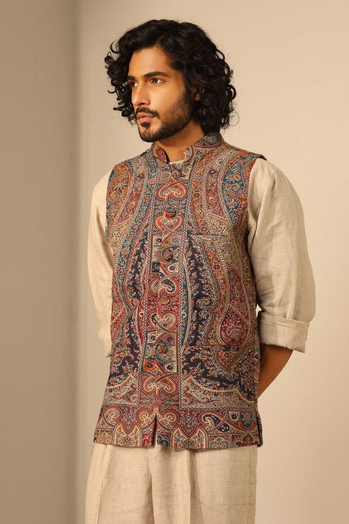 Arjun Fine Wool Silk Waist Coat