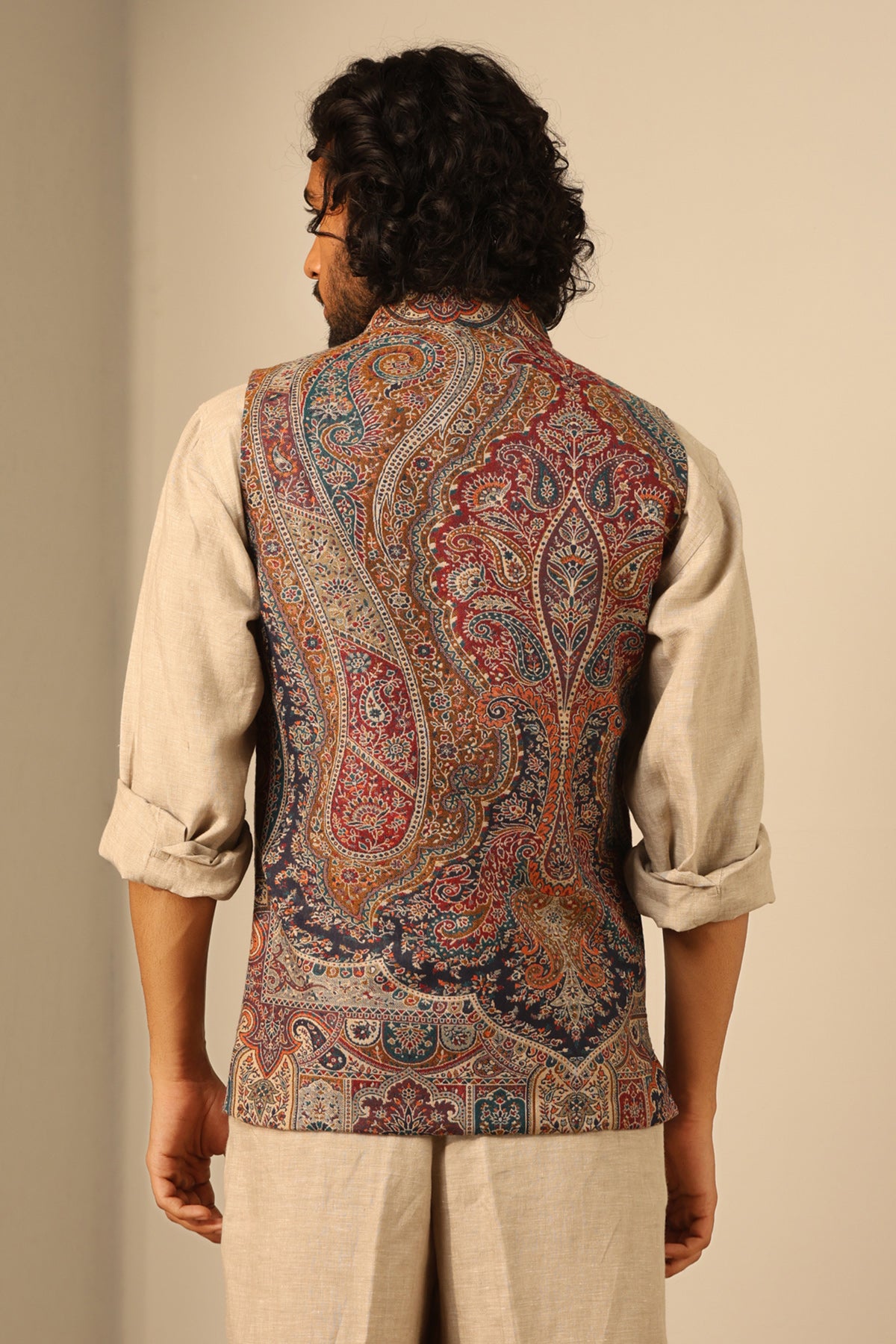 -  Arjun Fine Wool Silk Waist Coat