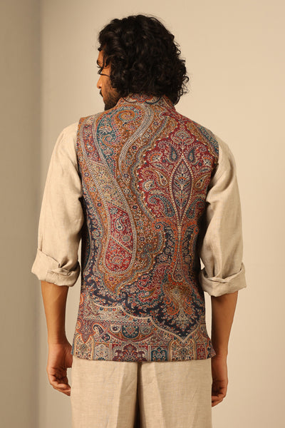 -  Arjun Fine Wool Silk Waist Coat