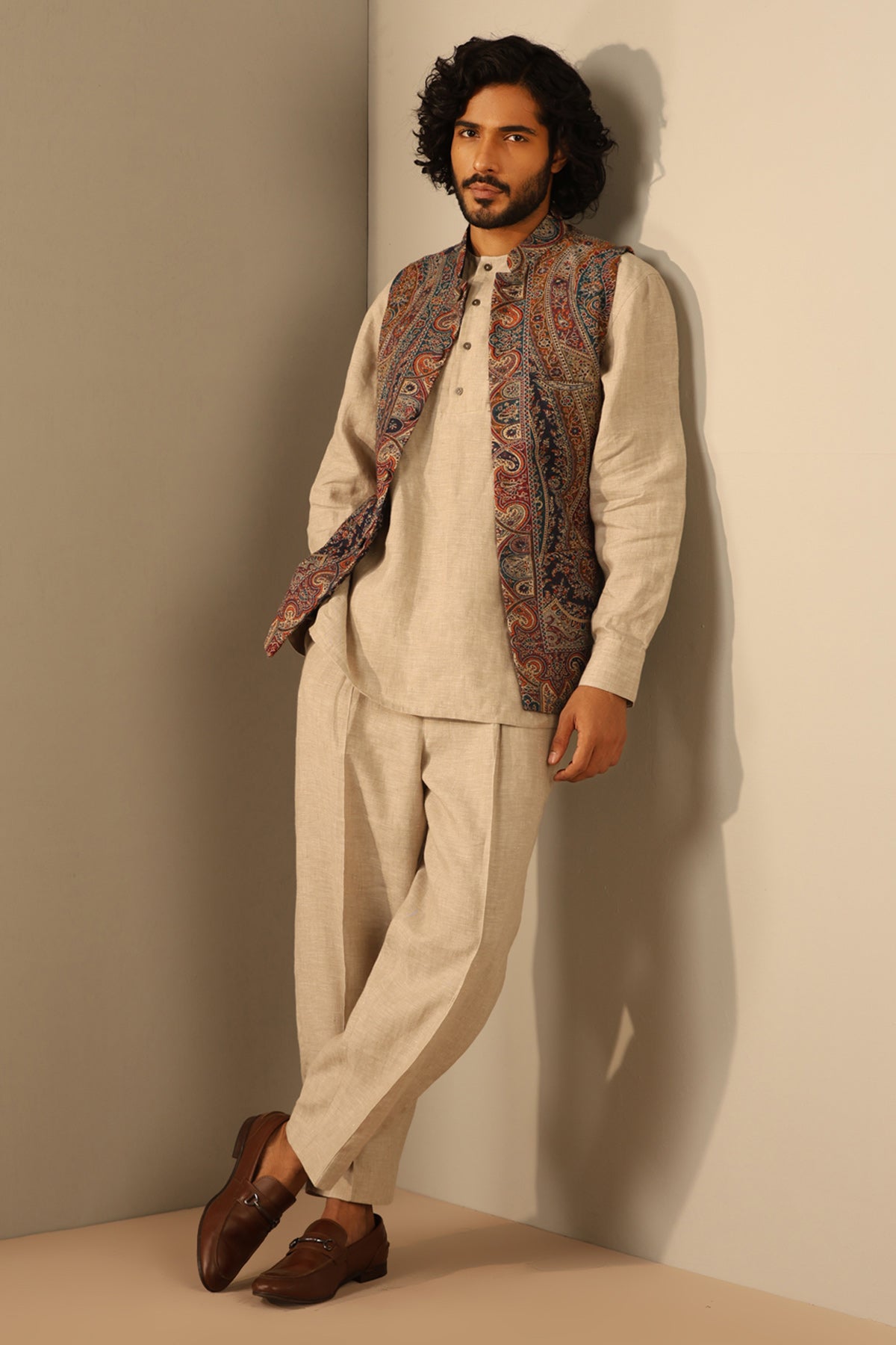 -  Arjun Fine Wool Silk Waist Coat