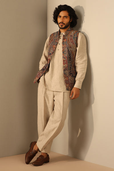 -  Arjun Fine Wool Silk Waist Coat