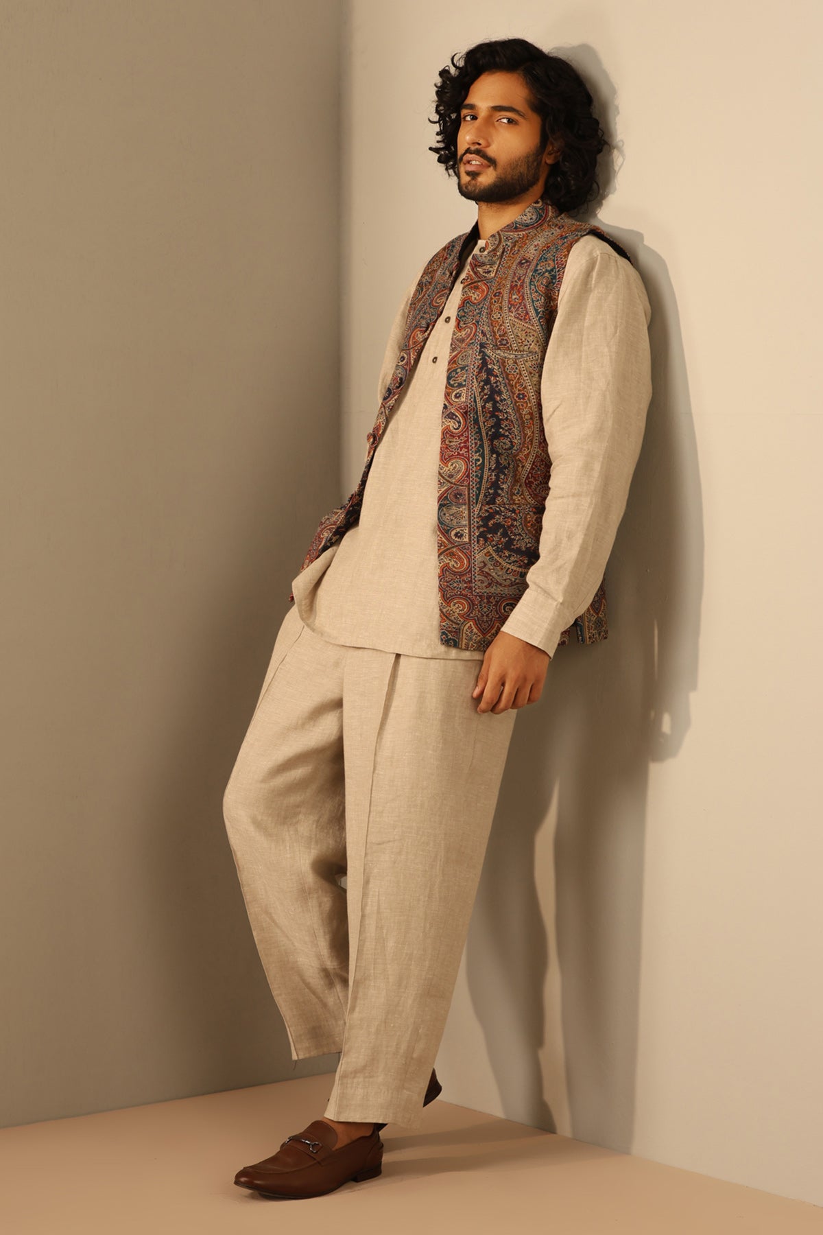 -  Arjun Fine Wool Silk Waist Coat
