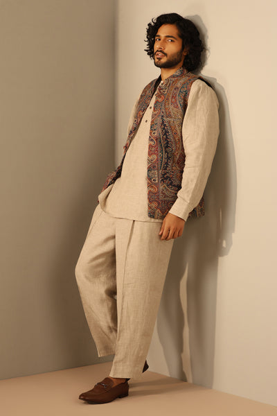 -  Arjun Fine Wool Silk Waist Coat