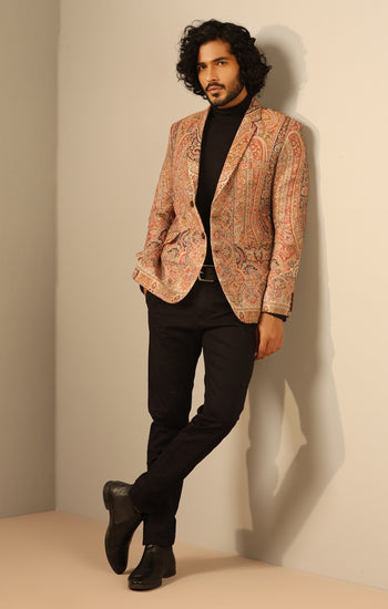 Aarav Fine Wool Silk Men Blazer