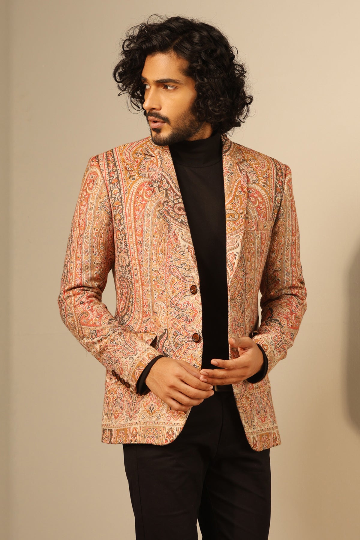 -  Aarav Fine Wool Silk Full Jacket