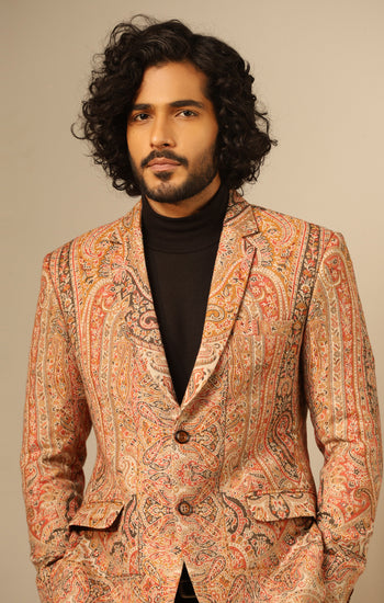 Aarav Fine Wool Silk Men Blazer