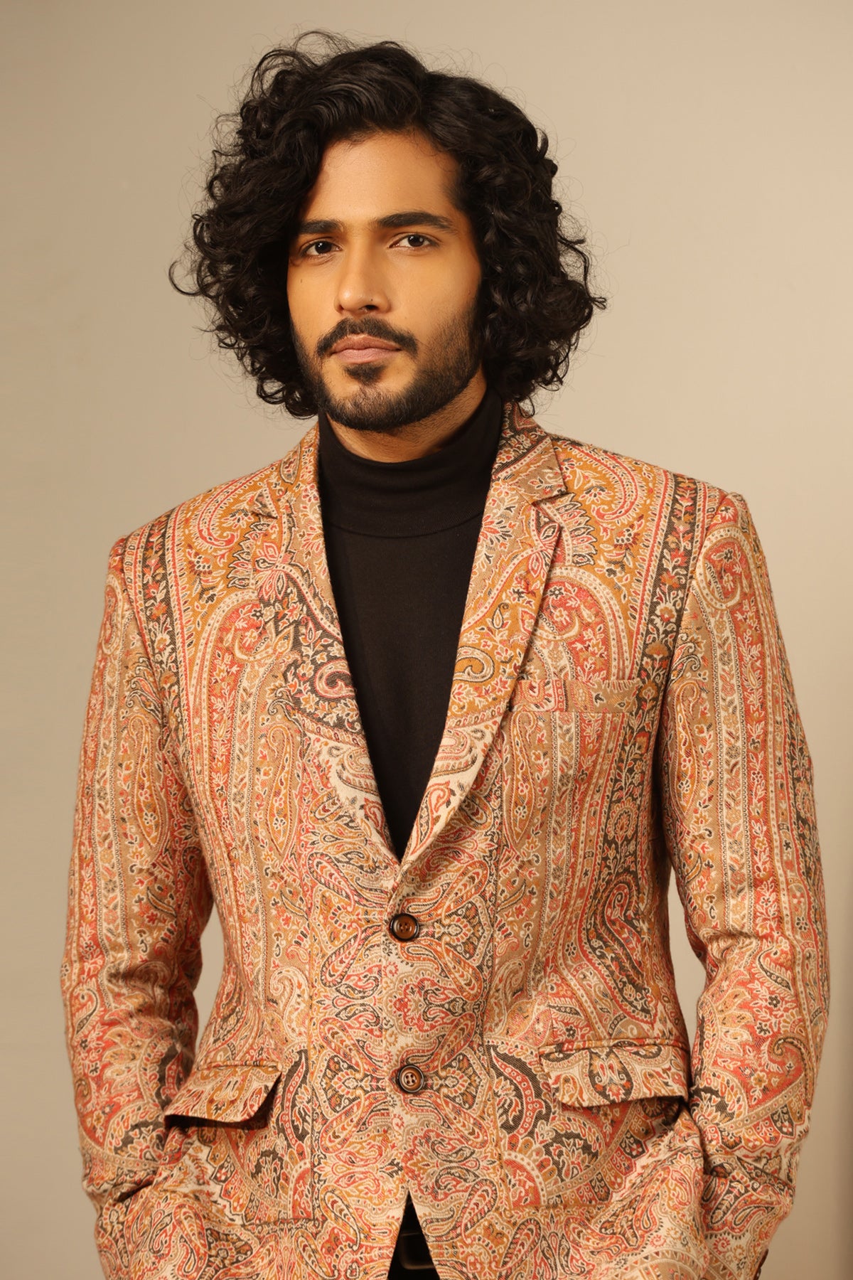 -  Aarav Fine Wool Silk Full Jacket